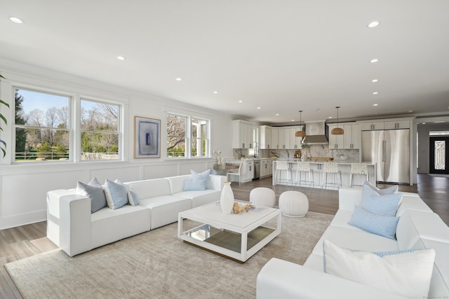 433 Belden Hill Rd, Wilton, CT 06897 - living area with recessed lighting and wood finished floors