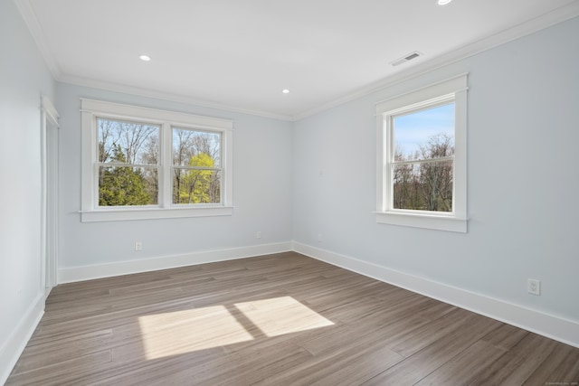433 Belden Hill Rd, Wilton, CT 06897 - empty room with crown molding, wood finished floors, baseboards, and recessed lighting