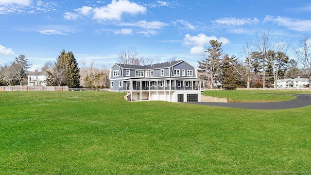433 Belden Hill Rd, Wilton, CT 06897 - rear view of property featuring asphalt driveway and an attached garage