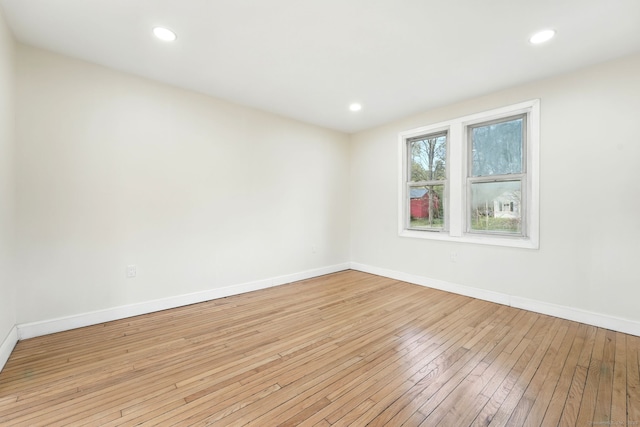 576 Main St, Somers, CT 06071 - empty room featuring baseboards, recessed lighting, and hardwood / wood-style flooring