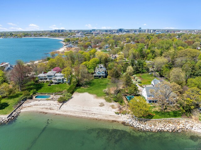 86 Wallacks Dr, Stamford, CT 06902 - aerial overview of property's location with a nearby body of water
