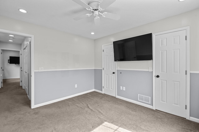 75 Brittania Rd Unit 75, Danbury, CT 06811 - unfurnished bedroom with baseboards, carpet flooring, recessed lighting, and visible vents