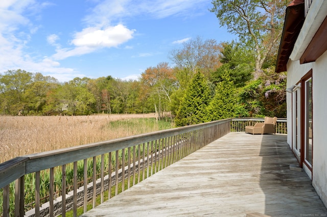 302 Ferry Rd, Old Lyme, CT 06371 - deck featuring a forest view