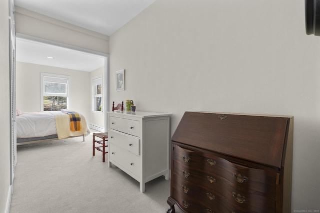 55-69 Sawmill Rd, Branford, CT 06405 - bedroom with light colored carpet and baseboard heating