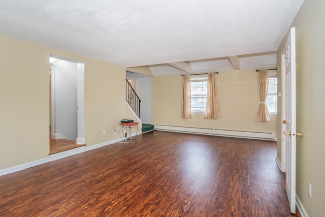 20 Fairview St, Simsbury, CT 06070 - interior space featuring baseboards, wood finished floors, a baseboard radiator, and stairs