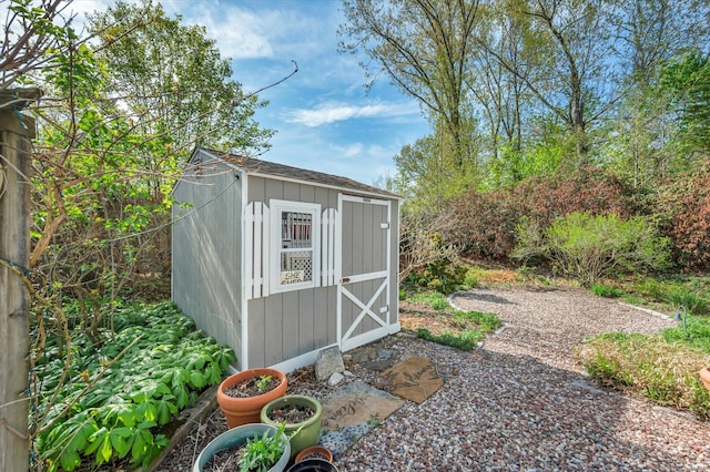view of shed