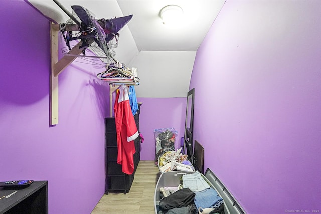 spacious closet featuring light wood-type flooring