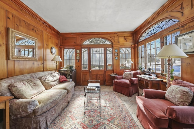 802 State Rd, Richmond, MA 01254 - living room with wooden walls and crown molding