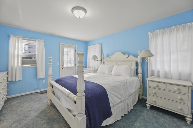 802 State Rd, Richmond, MA 01254 - bedroom with dark carpet, baseboards, and cooling unit