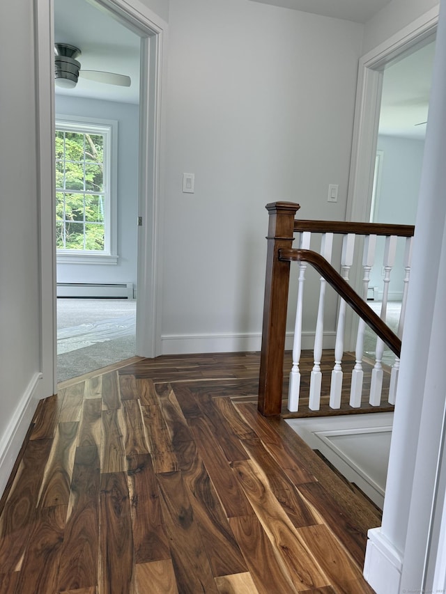 439 New Hanover Ave, Meriden, CT 06451 - stairway featuring a baseboard radiator and baseboards