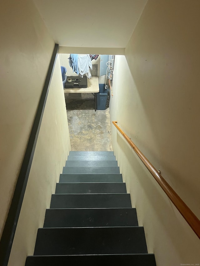 41 Hoffman Rd, Ellington, CT 06029 - stairs with unfinished concrete flooring