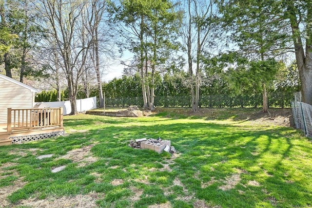 94 Maple Ridge Dr, Somers, CT 06071 - view of yard with a fenced backyard and a deck
