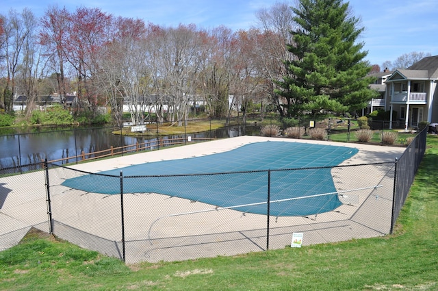 1 E Hayestown Rd Unit 142, Danbury, CT 06811 - view of swimming pool featuring a water view and fence