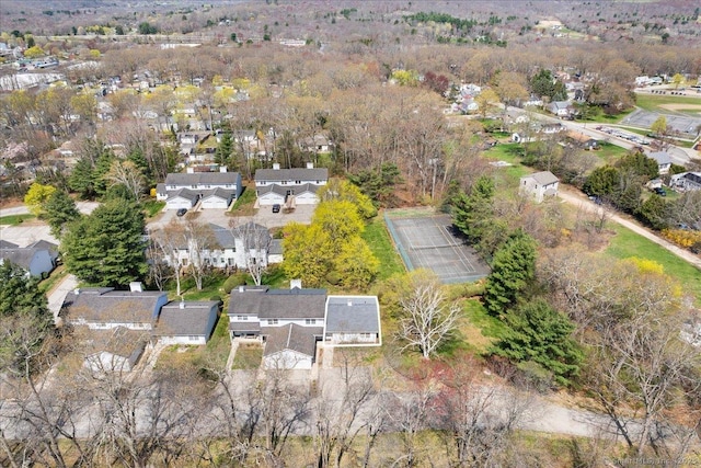 birds eye view of property with a residential view