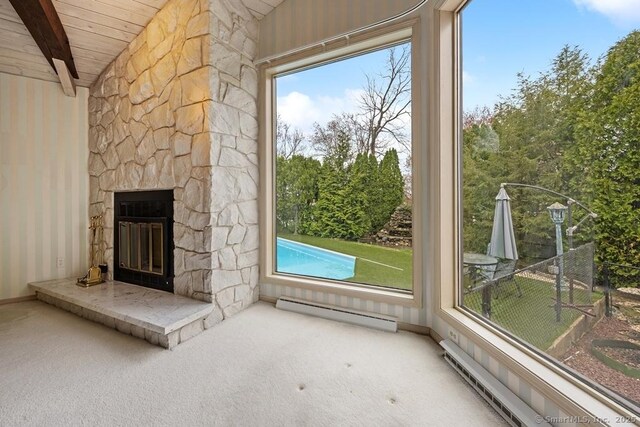167 Arline Dr, Waterbury, CT 06705 - unfurnished sunroom featuring baseboard heating