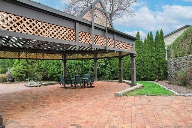 view of patio featuring outdoor dining space