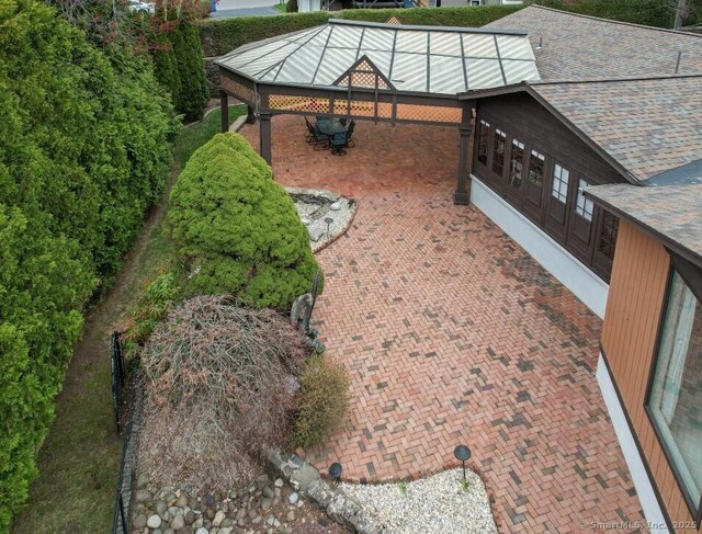 167 Arline Dr, Waterbury, CT 06705 - view of yard featuring a gazebo and french doors