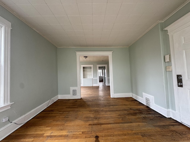 15 Eaton St, Hartford, CT 06114 - empty room with ornamental molding, wood finished floors, and baseboards