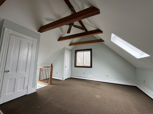 15 Eaton St, Hartford, CT 06114 - additional living space featuring a skylight, carpet flooring, baseboard heating, and baseboards