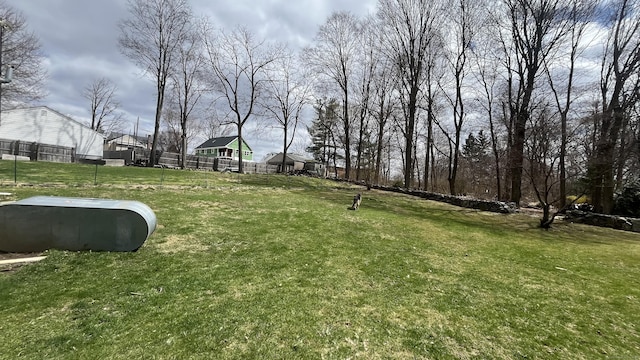 view of yard with fence