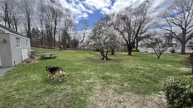 view of yard featuring fence