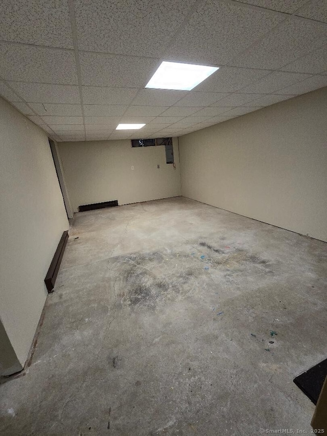 71 Arthur St Apt 2, Torrington, CT 06790 - finished below grade area with a paneled ceiling and electric panel
