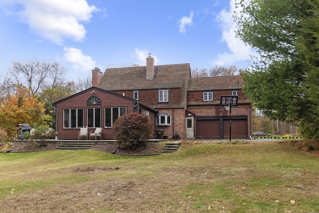 386 Bloomfield Ave, West Hartford, CT 06117 - back of house featuring a lawn and a chimney