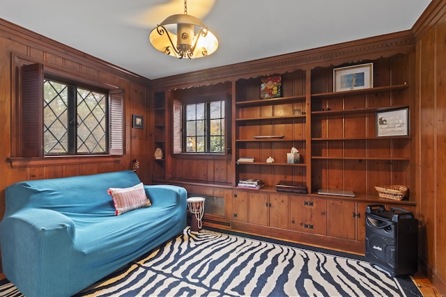 386 Bloomfield Ave, West Hartford, CT 06117 - living area with wood walls