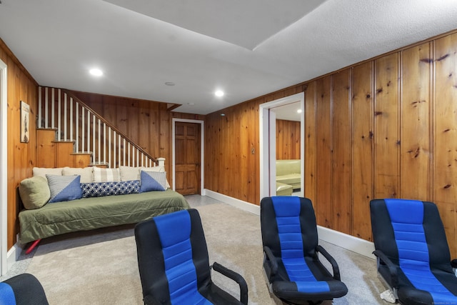 386 Bloomfield Ave, West Hartford, CT 06117 - interior space with recessed lighting, wood walls, baseboards, and connected bathroom
