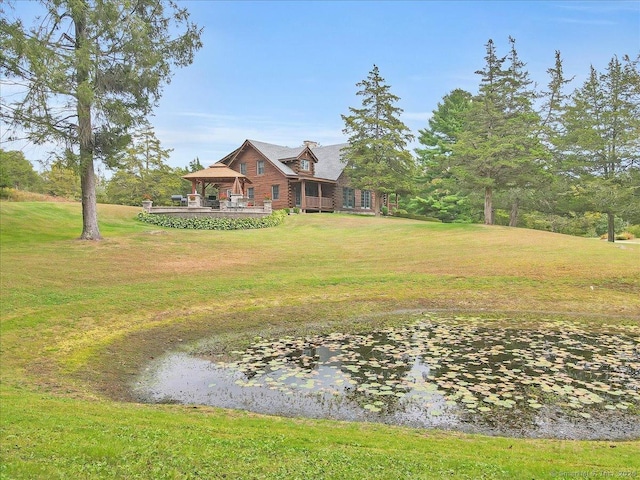 exterior space featuring a gazebo