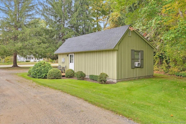 view of outbuilding with an outbuilding and cooling unit