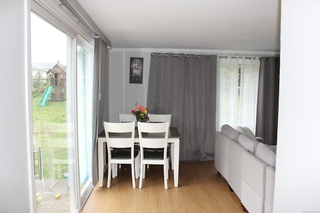 dining room featuring light wood-style flooring