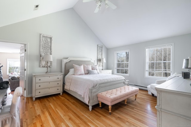 114 Cobbler Ln, Southbury, CT 06488 - bedroom with multiple windows, baseboard heating, and lofted ceiling
