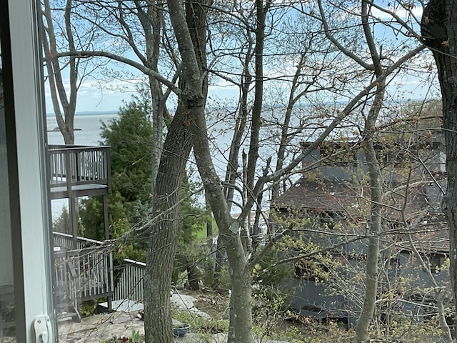 exterior space featuring a water view