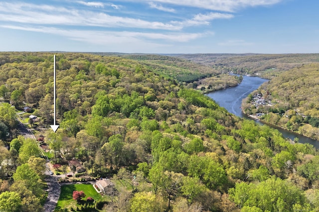 82 Village Dr, Shelton, CT 06484 - birds eye view of property featuring a view of trees and a water view