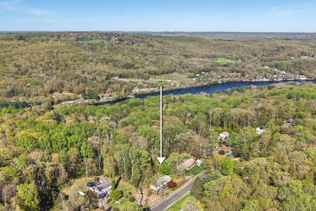 82 Village Dr, Shelton, CT 06484 - drone / aerial view with a water view and a wooded view