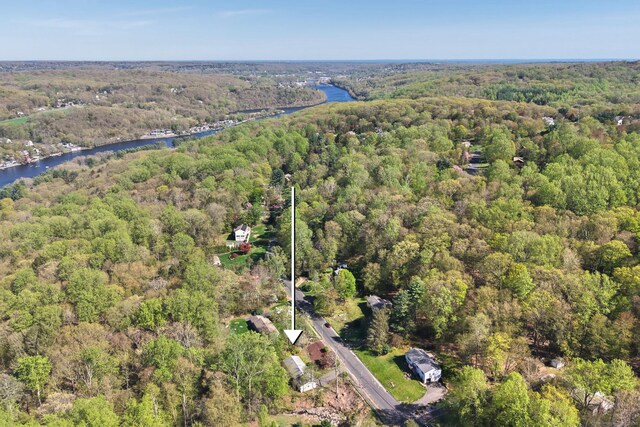82 Village Dr, Shelton, CT 06484 - drone / aerial view with a water view and a wooded view