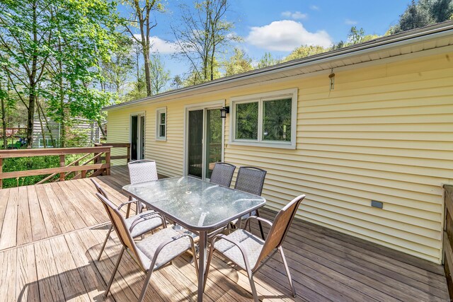 82 Village Dr, Shelton, CT 06484 - wooden deck featuring outdoor dining space