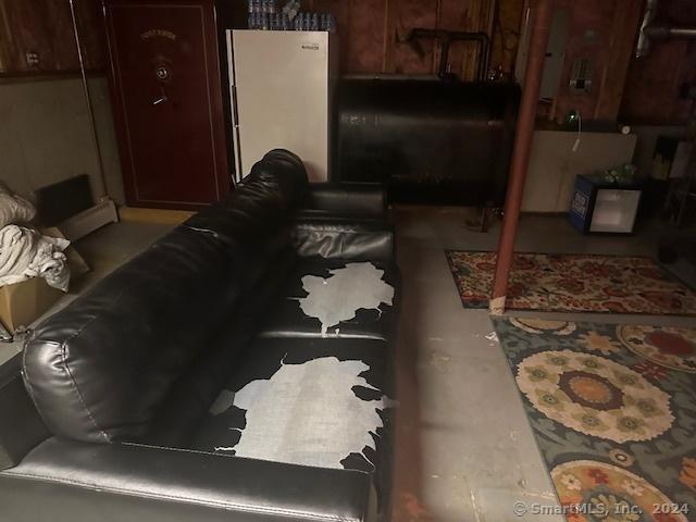 living room featuring heating fuel