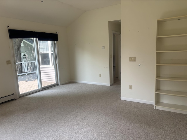 14 N Washington Ave, East Lyme, CT 06357 - carpeted spare room featuring lofted ceiling and baseboard heating
