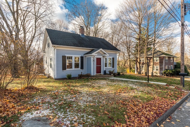 48 Jerusalem Hl, Trumbull, CT 06611 - view of front of property featuring a shingled roof and a chimney