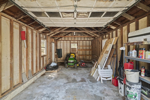 interior space with a garage