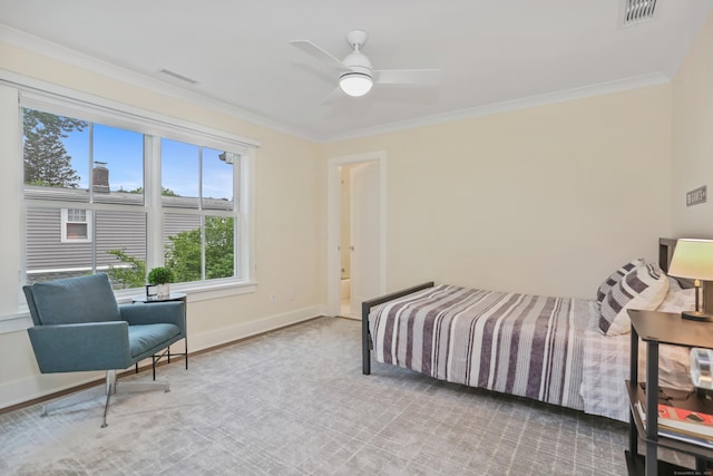60 Eleanor Ter, Fairfield, CT 06824 - bedroom with crown molding, baseboards, carpet, and a ceiling fan