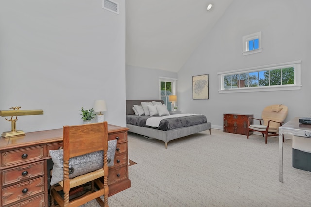 60 Eleanor Ter, Fairfield, CT 06824 - carpeted bedroom with high vaulted ceiling, multiple windows, and baseboards