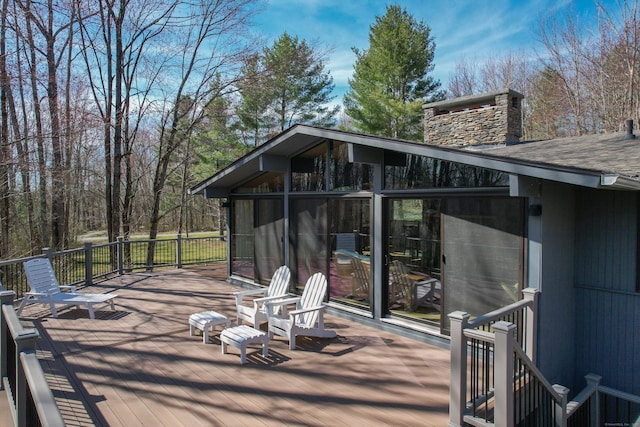 187 Sherbrook Dr, Goshen, CT 06756 - deck with a sunroom