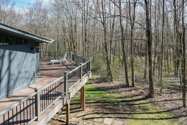 187 Sherbrook Dr, Goshen, CT 06756 - view of yard with a deck and a view of trees