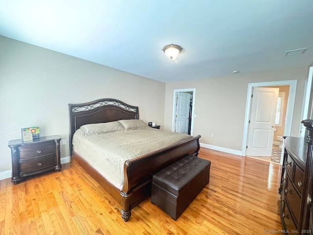 598 Nichols Ave, Stratford, CT 06614 - bedroom featuring baseboards, light wood-style flooring, and visible vents