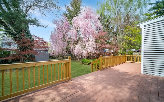 22 Hooker Dr, West Hartford, CT 06107 - wooden terrace with a lawn, fence, an outbuilding, and a storage shed