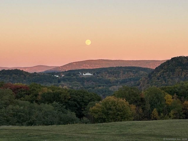 mountain view with a view of trees