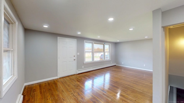 8 Batt St, Middletown, CT 06457 - interior space with wood finished floors, recessed lighting, baseboard heating, and baseboards